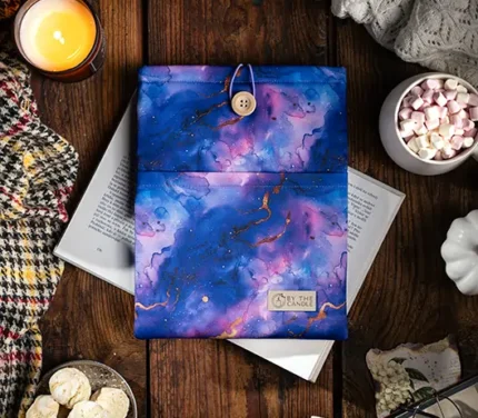 Látkový obal na knihy - booksleeve: Fialový mramor