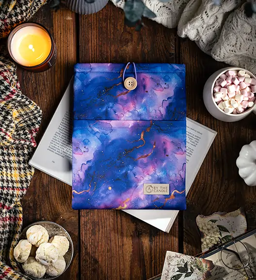 Látkový obal na knihy – booksleeve: Fialový mramor