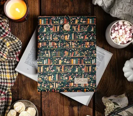 Látkový obal na knihy - booksleeve: Knihovna tmavá